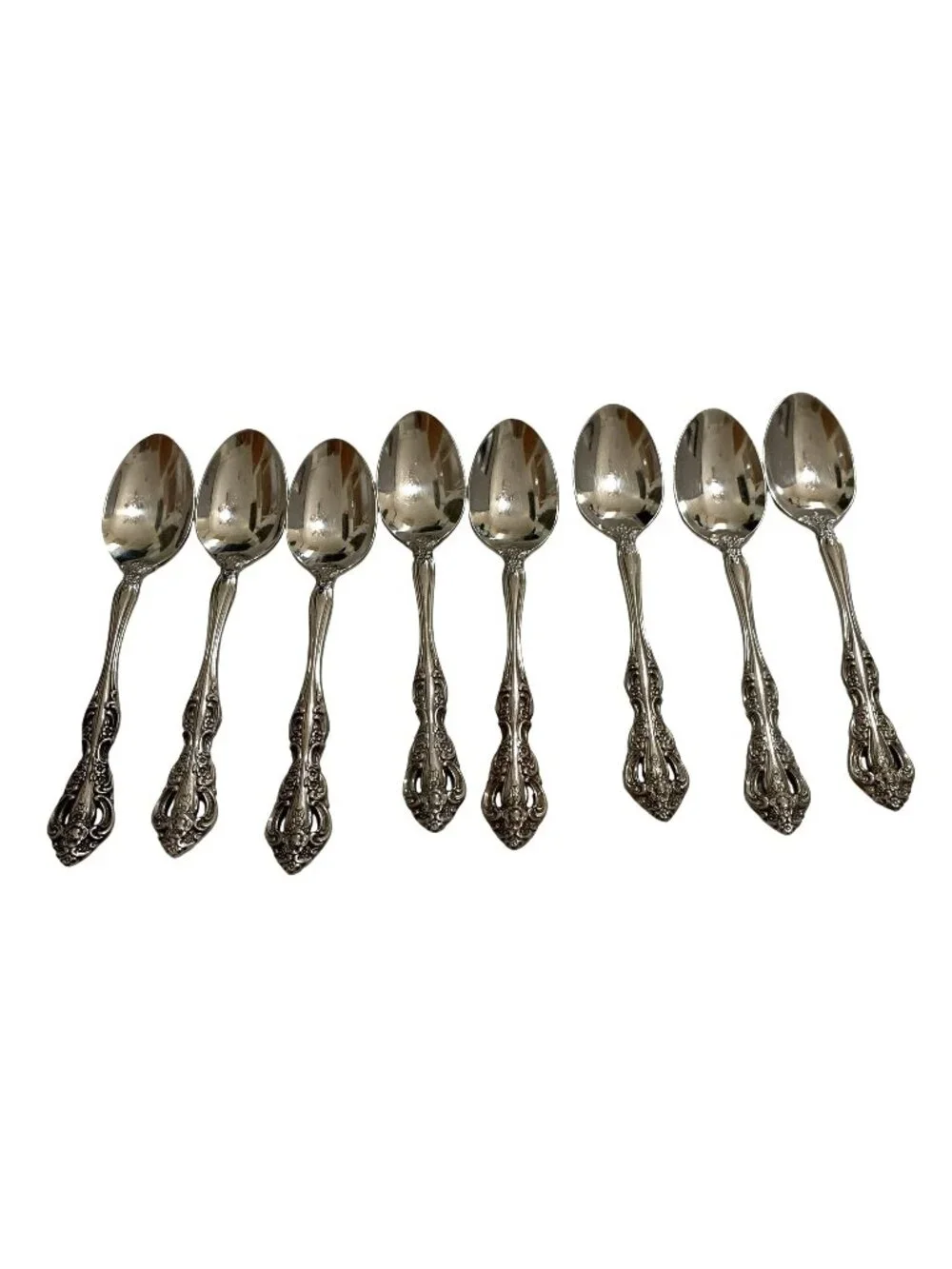 Oneida Michelangelo Cube Teaspoons Set Of 8 Vintage Flatware 6